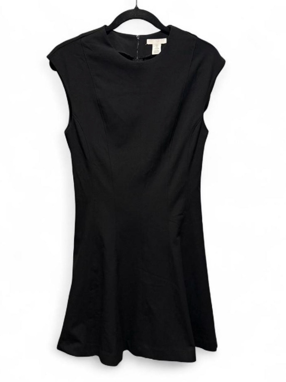 H&M Black Cap-Sleeve Fit & Flare Mini Dress - Black